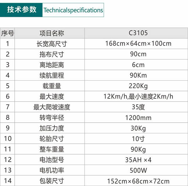 电动吴忠尘推车C3105